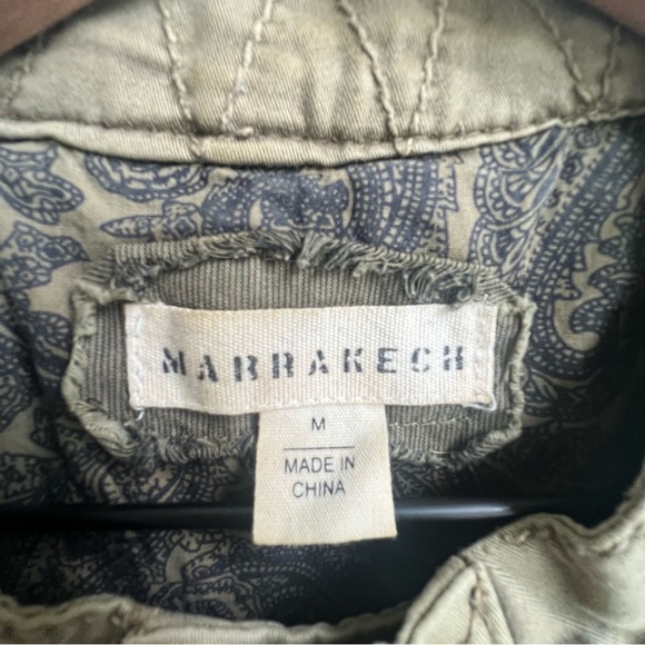 Anthropologie Marrakech Aylen Field Jacket Green Utility Medium Moto Military - Picture 11 of 15
